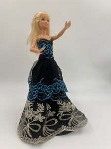 Black Strapless Design Barbie Gown