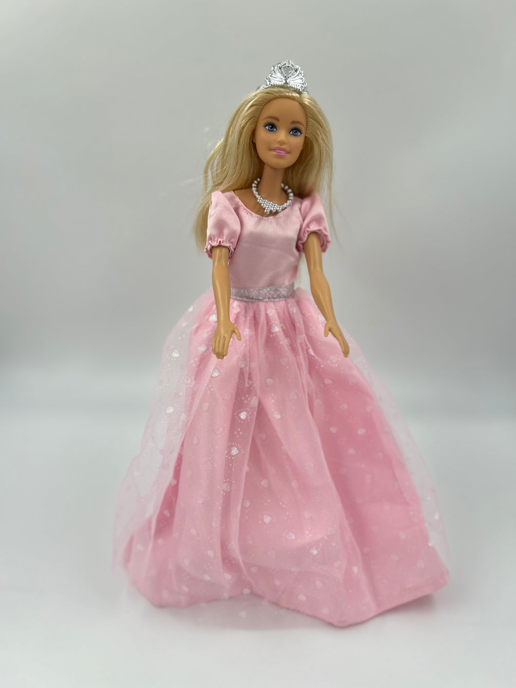 Pink ballgown dress for 11inch doll with accessories